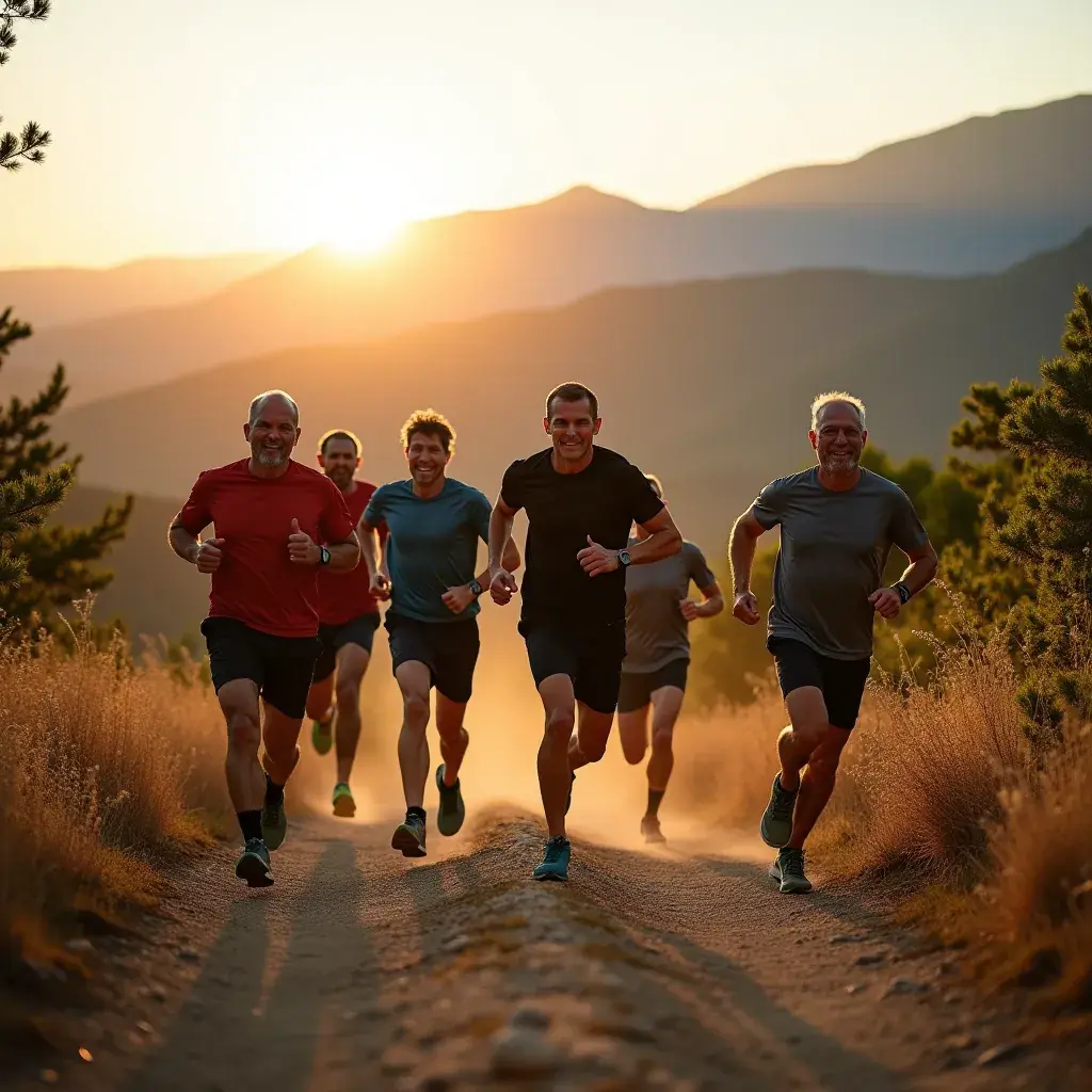 Hombre sonriendo después de completar un entrenamiento exigente.